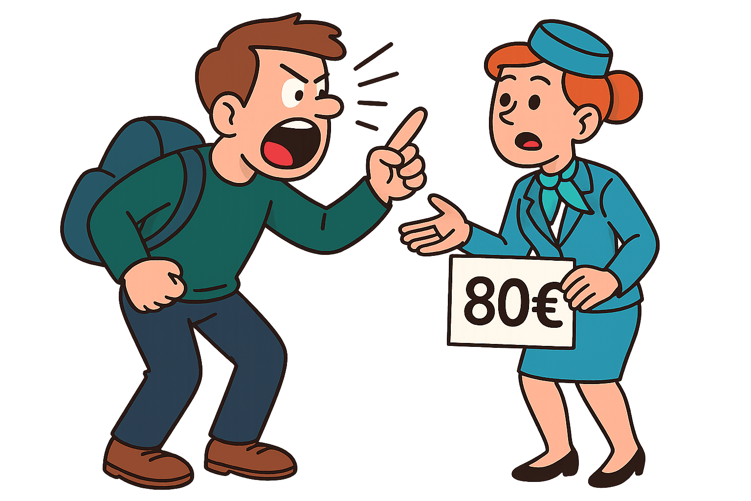 Flight attendant charging €80 baggage fee